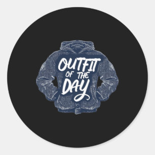 Sweater Outfit Of The Day For Cool Boys And Girls Classic Round Sticker