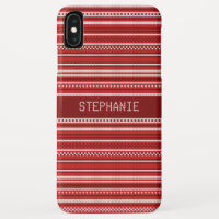 Sweater Red White Stripe Christmas Personalised