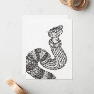 Sweater Snake Flat Note Card