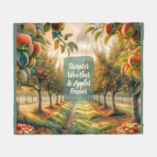 Sweater Weather & Apples Forever Fleece Blanket