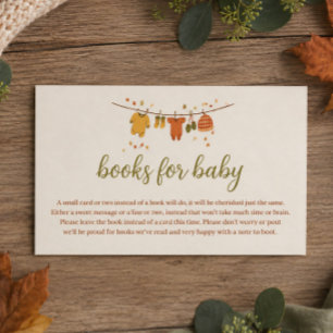 Sweater Weather Autumn Boho Books for Baby Shower Card