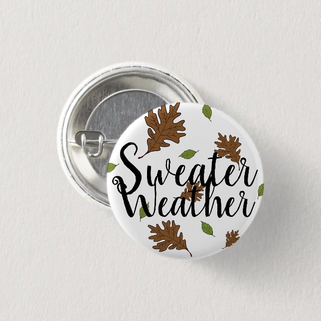 Sweater Weather Autumn Leaves - Pin-up Badge (Front & Back)