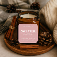 Sweater Weather Candle Label Sticker | Custom Fall