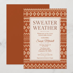 Sweater Weather Fall Baby Shower Invitation