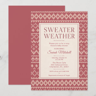 Sweater Weather Fall Baby Shower Invitation