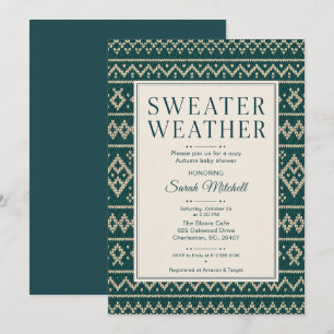 Sweater Weather Fall Baby Shower Invitation