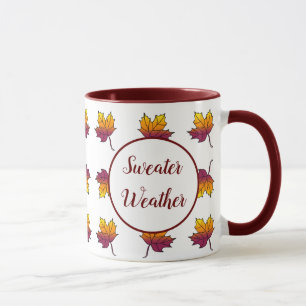 Sweater Weather Fall Leaves Autumn Seasonal Mug