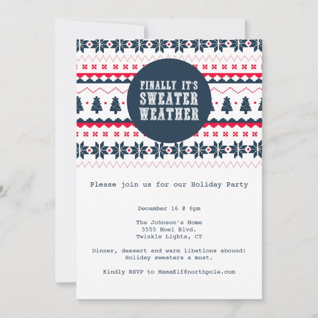 Sweater Weather | Holiday Party Invitation (Front)