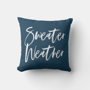 Sweater Weather   Navy Holiday Cushion