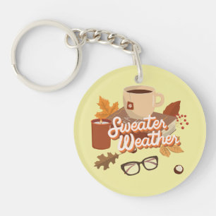 Sweater Weather Quote Cosy Fall Look Book & Mug Key Ring