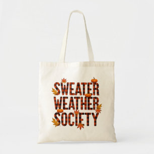 Sweater Weather Society Cosy Fall Season Design Tote Bag