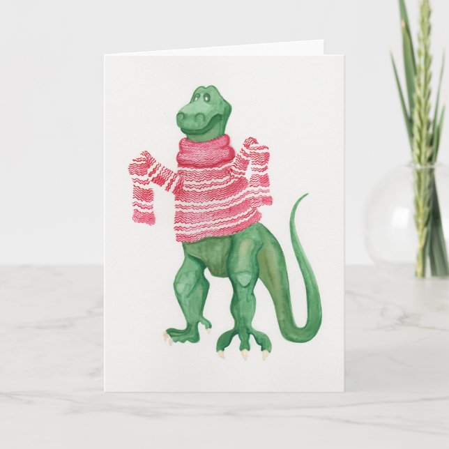 Sweatersaurus-Rex Greeting Card (Front)