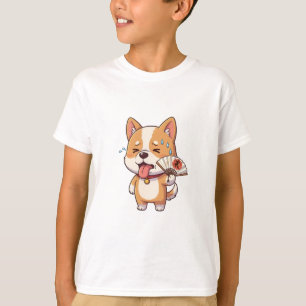 Sweating Hot Summer Shiba Inu Dog Kids T-Shirt