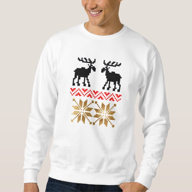 Sweatshirt Elch Schwarz Red Gold Germany (Front)