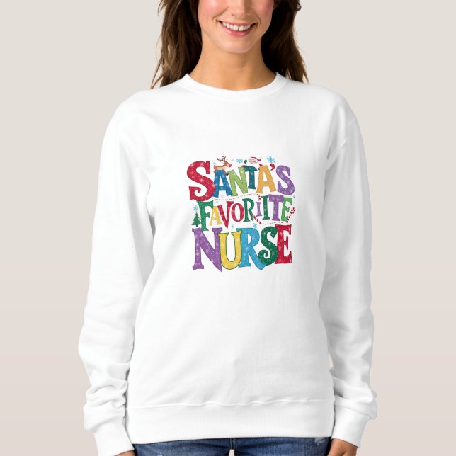 Sweatshirt, Hoodie - Nurse - Santa (Front)