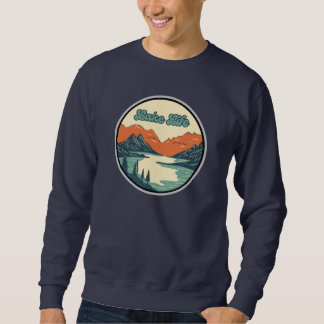 Sweatshirt - 'Lake Life' with mountains