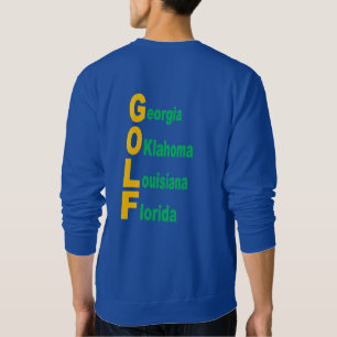 Sweatshirt royal blue back man USA GOLF