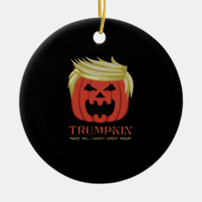 Sweatshirt, Trumpkin, Halloween Merch  Ceramic Tree Decoration (Front)