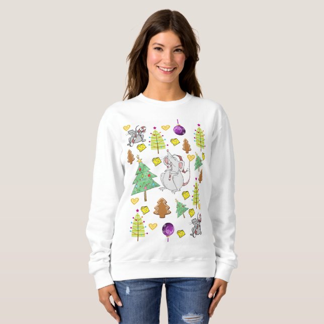 Sweatshirt Vintage Mouse Trees  (Front Full)