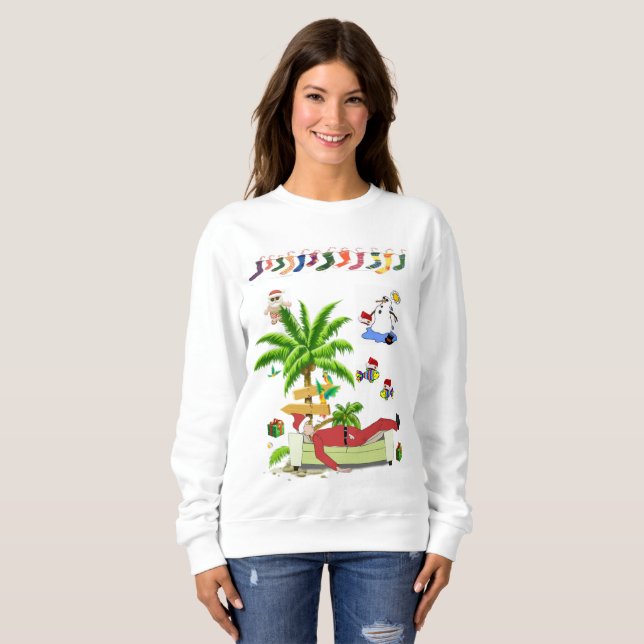 Sweatshirt Vintage Santa Beach Bum  (Front Full)
