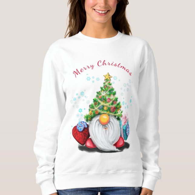 Sweatshirt with Christmas Gnome (Front)
