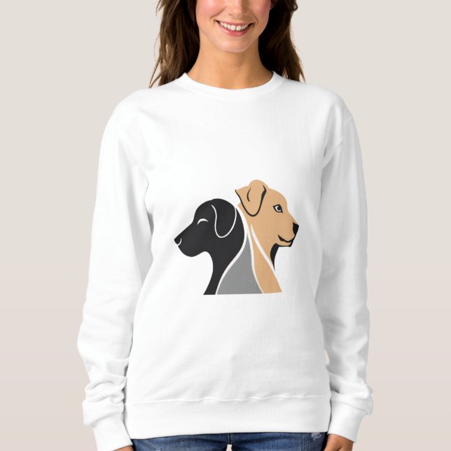 Sweatshirt with Double Dog Graphic for Dog Lovers (Front)