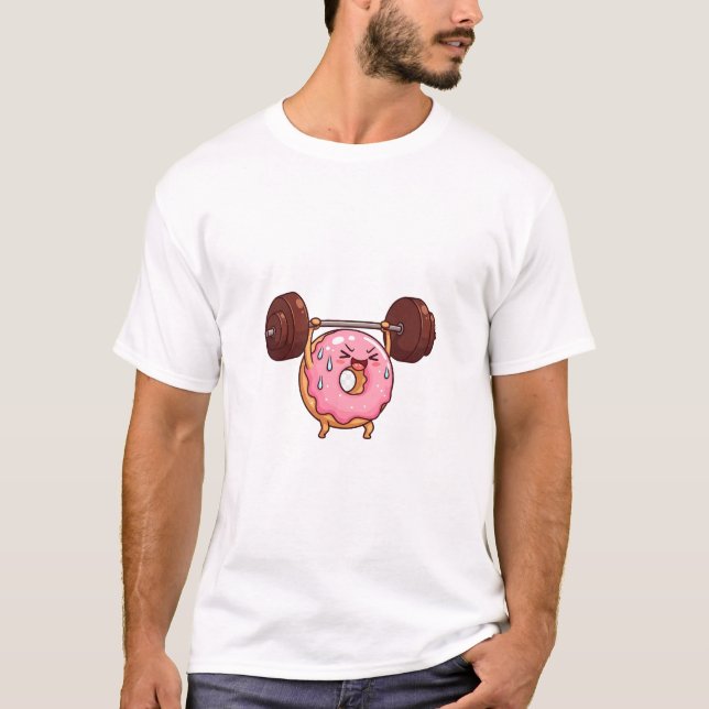 Sweaty Doughnut Powerlifter T-Shirt (Front)