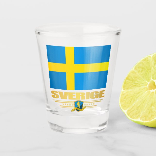 Sweden 2 shot glass (Front)