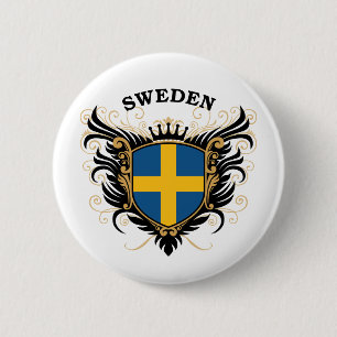 Sweden 6 Cm Round Badge