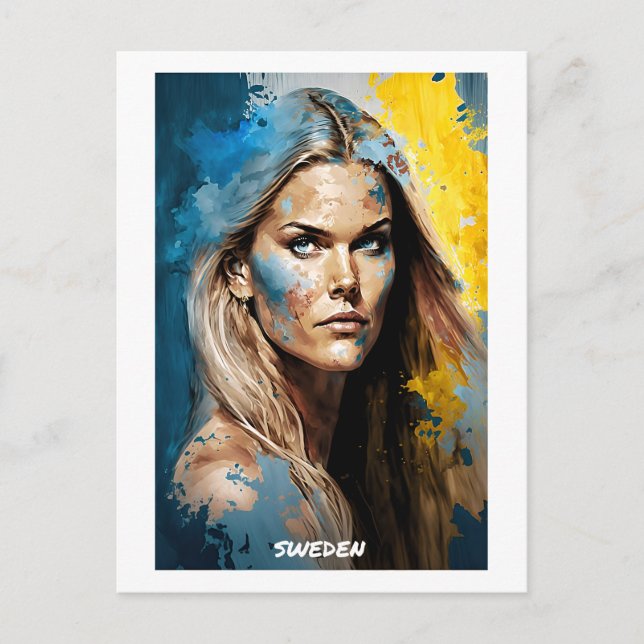 Sweden Abstract Portrait Postcard - World of Women (Front)