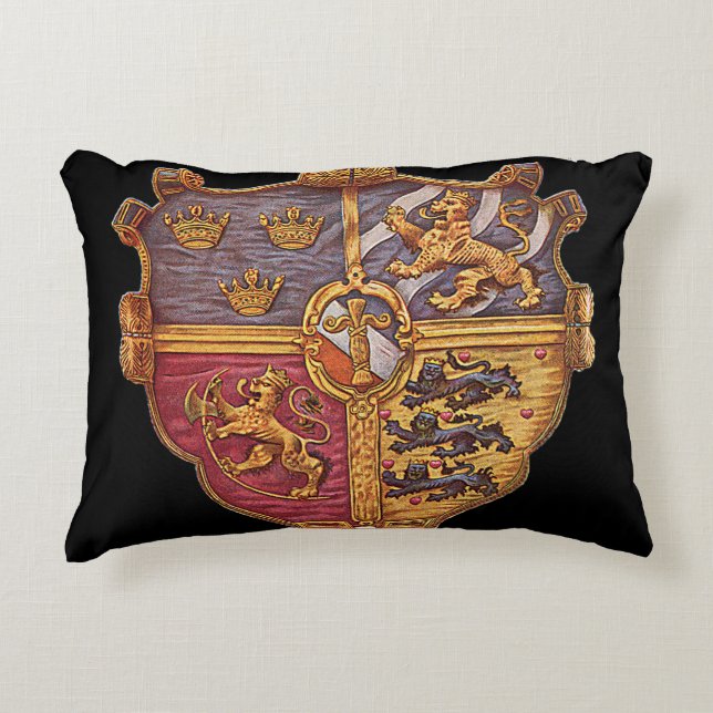 Sweden Ancient Coat of Arms Decorative Cushion (Front)