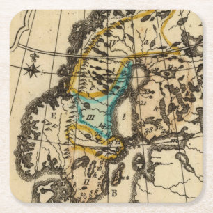 Sweden and Finland Square Paper Coaster