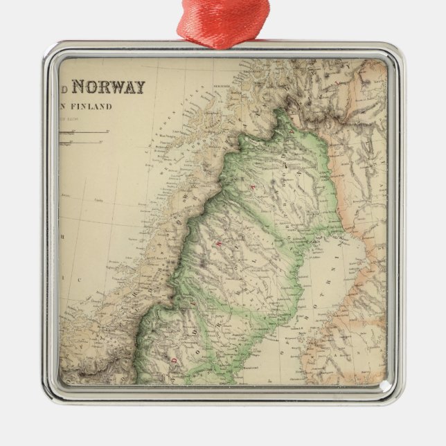 Sweden and Norway 7 Metal Tree Decoration (Front)