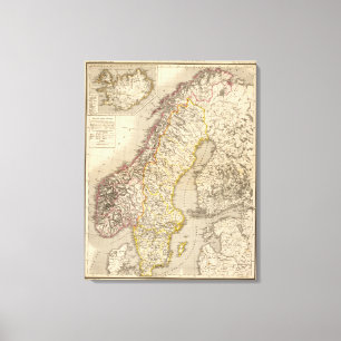 Sweden and Norway Canvas Print