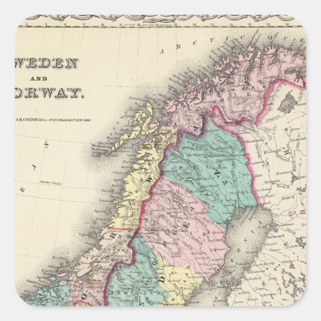 Sweden And Norway Square Sticker (Front)