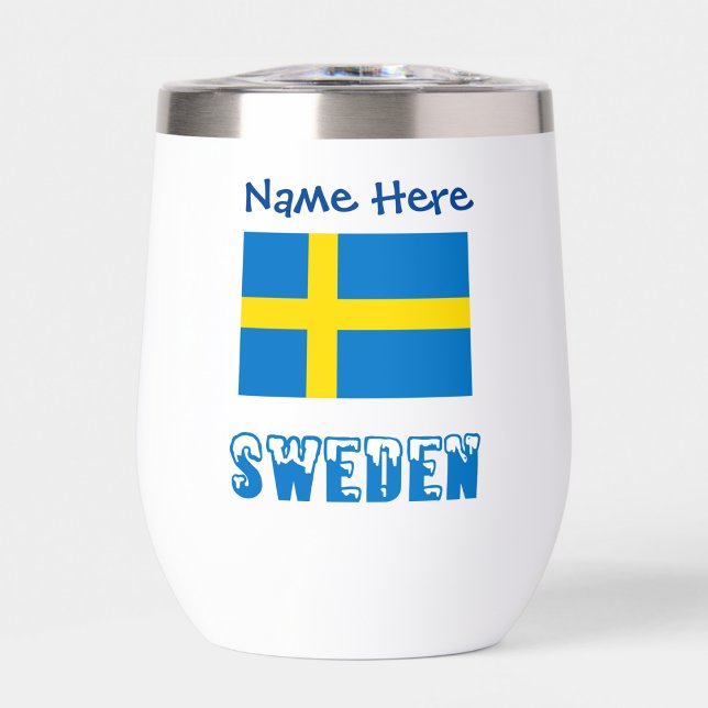 Sweden and Swedish Flag Blue Personalisation  (Creator Uploaded)
