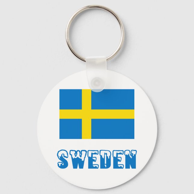 Sweden and Swedish Flag Key Ring (Front)