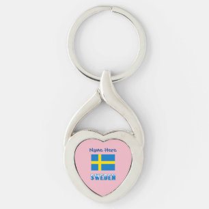 Sweden and Swedish Flag Personalised  Key Ring