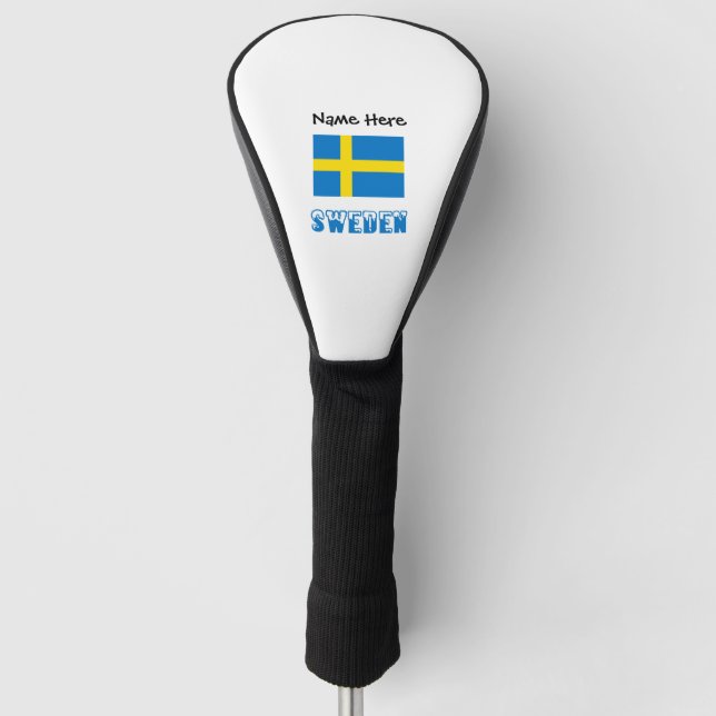Sweden and Swedish Flag with Your Name Golf Head Cover (Front)
