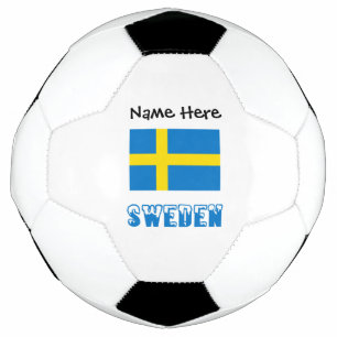 Sweden and Swedish Flag with Your Name Soccer Ball