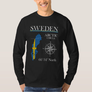 Sweden Arctic Circle Adventure Sverige Swedish Fla T-Shirt