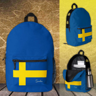 Sweden, backpack, Swedish Flag / patriotic Printed Backpack