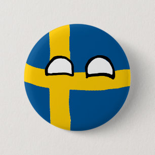 Sweden Ball 6 Cm Round Badge