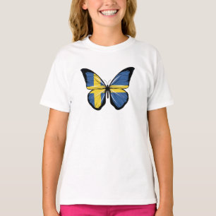 Sweden Butterfly Flag T-Shirt