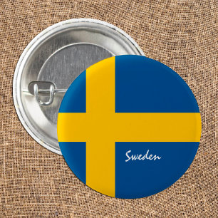 Sweden button, patriotic Swedish Flag fashion 3 Cm Round Badge