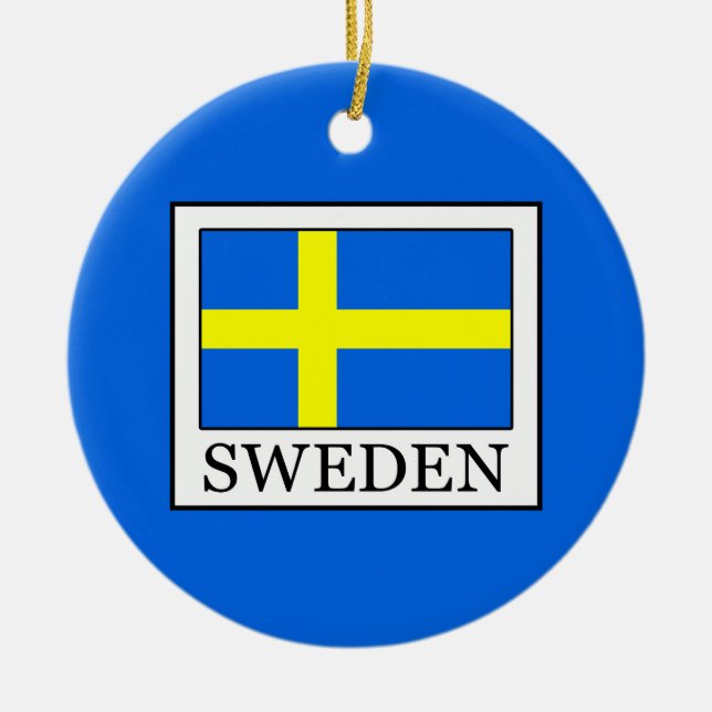 Sweden Ceramic Tree Decoration (Front)