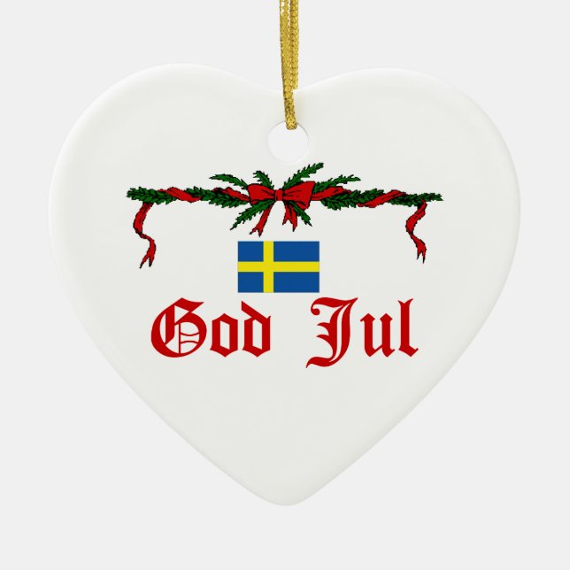 Sweden Christmas Ceramic Tree Decoration (Front)