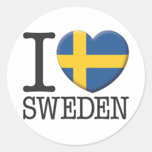 Sweden Classic Round Sticker