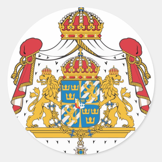Sweden Coat Of Arms Classic Round Sticker (Front)
