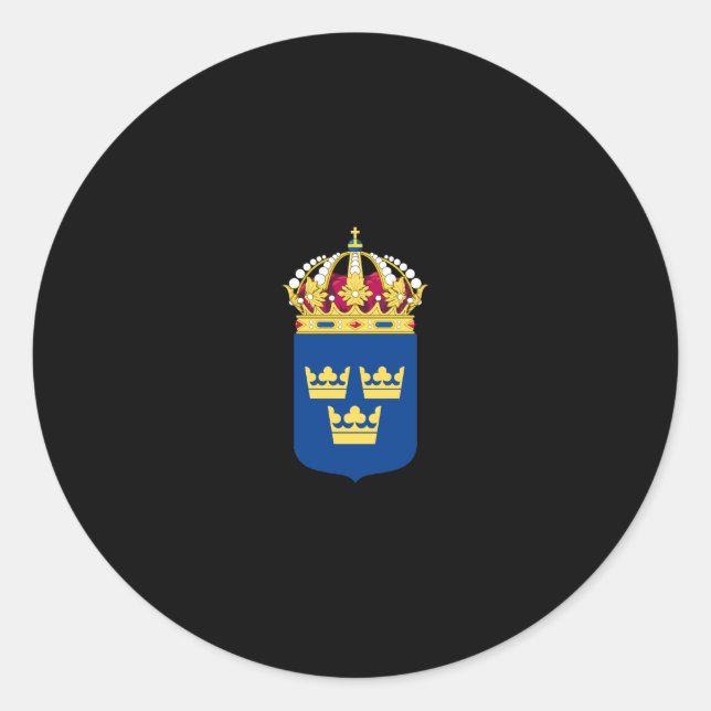 Sweden Coat of Arms Classic Round Sticker (Front)